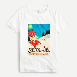 NWT J. Crew "St. Moritz" Graphic Cotton Tee T-shirt Top Sz. L Large